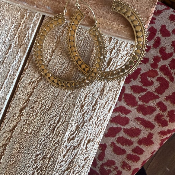 Large brass Boho Earrings - Picture 4 of 4